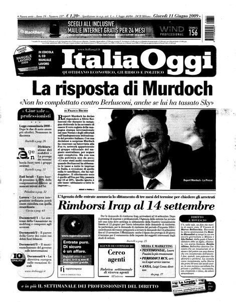 Italia oggi : quotidiano di economia finanza e politica